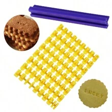 1 套英文字母 + 数字 + 符号饼干模具，用于蛋糕烘焙、饼干印章、签名祝福 DIY 打印工具 - 黃色 - 查看 4