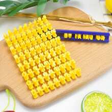 1 Bộ Khuôn in hình chữ cái tiếng Anh + số + biểu tượng dùng để làm bánh & nướng bánh quy, in chữ, thông điệp chúc phúc, dụng cụ in DIY - Màu vàng - Xem 12