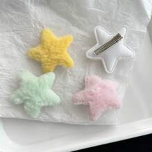 5 chiếc kẹp tóc hình ngôi sao Dopamine bằng vải nhung, kiểu dáng Hàn Quốc dễ thương, thích hợp sử dụng hàng ngày, phụ kiện tóc, kẹp tóc càng cua, phụ kiện đội đầu, ghim cài tóc. - Nhiều màu - Xem 9