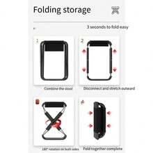 1 件白色便攜式戶外折疊椅,多功能露營凳,適合釣魚、健行、旅行、排隊、地鐵