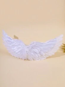 1pc Foldable Natural Feather Angel Wings For Performance, Party And Cosplay - White - View 1
