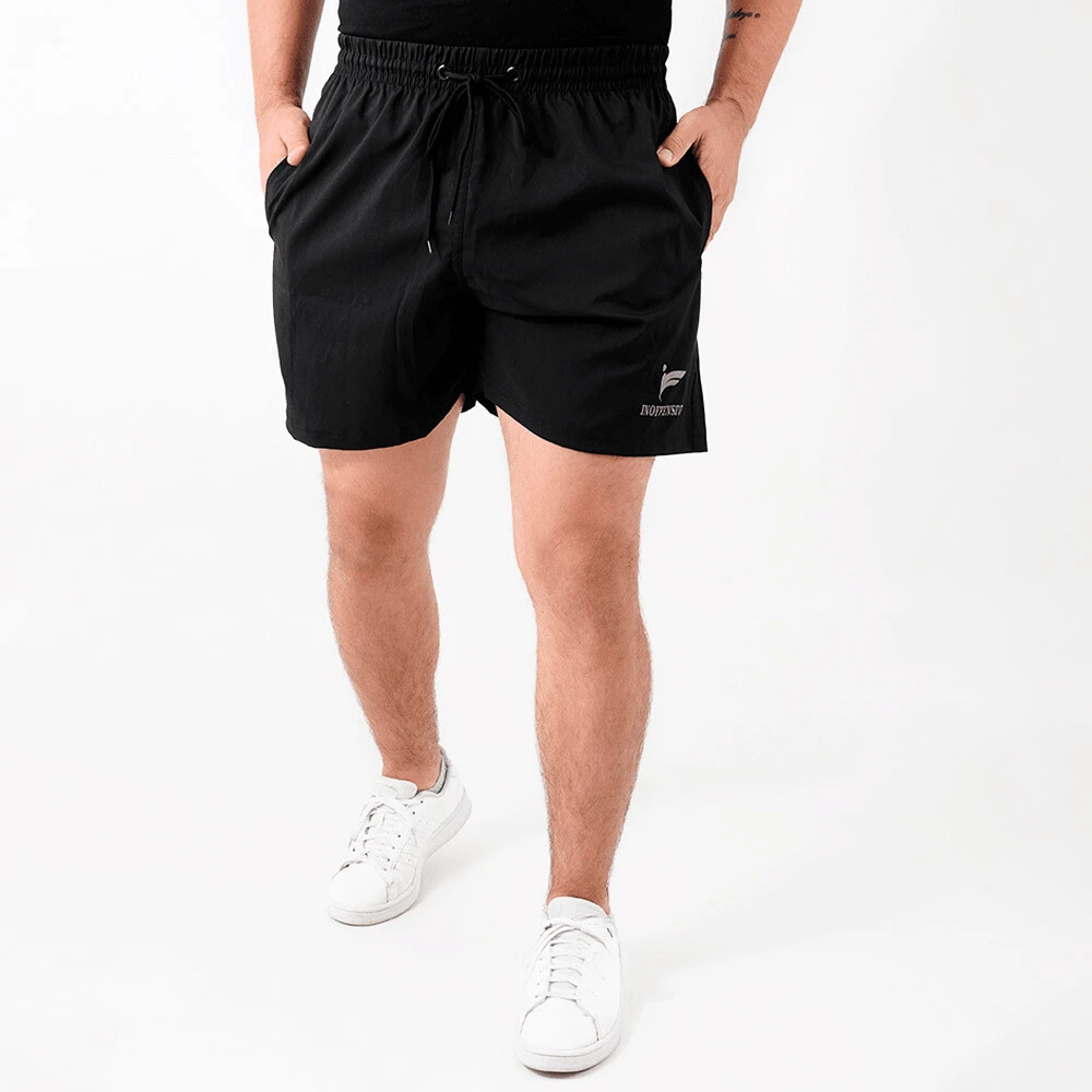 Bermuda Short Elastano Premium 92% Poliéster 8% Elastano Super Confortável P Ao G3 - Preto - Visão 1