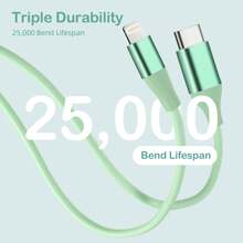 JIMROZ 1入組綠色6FT Mfi認證20W PD Type-C至Lightning快充數據線，適用於蘋果 iPhone 14 13 12 11 Pro Max XR XS X 8 7 6 Plus SE等 - 綠色 - 查看 2