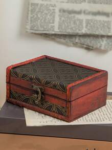 1pc Vintage Jewelry Storage Box - Jewelry Decorative Box/Gift Box (For Women) - Redwood - View 9