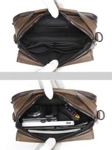 gorchis New Style Crossbody Bag, Pu Leather Multi-Pocket Shoulder Bag, Multifunctional Handbag Sling Bag Square Bag For Holiday Travel Essentials Commute Business Casual Outdoor Ideal Simpler Classic Satchel Bag Hiking Leather Bag Hip Bag Tote Bag Men Bag Retro Bag Holiday Essentials Camping Sling Bag Brown Bag Back To School Vintage Gift Bag Pack Cross Body Bag Spring Vintage Bags School Supplies Purse