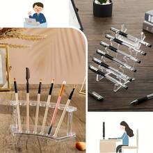 1入筆筒檯面展示架,透明筆架整理,指甲、畫筆放置架。適用於筆、藝術刷等物品。