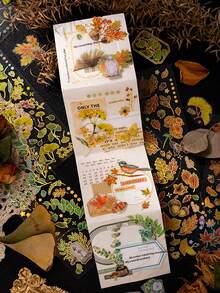 3 Piezas De Calcomanías Temáticas De Hojas De Árbol En Lámina Dorada - Multicolor - Ver 3
