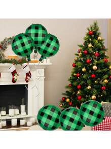 6 Piezas Globos A Cuadros Verdes De 18 Pulgadas - Multicolor - Ver 5