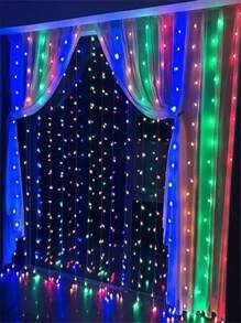 320 leds Pisca pisca 110v ou 220v Cascata 6 metros Cortina de Decoração Natalina Luze Natal Uso Interno e Externo - Multicolorido - Visão 2
