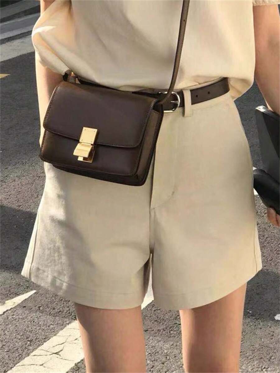 Women Shorts - Beige - View 1