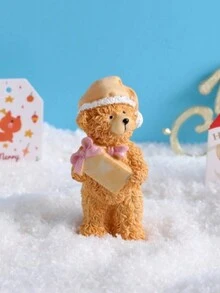 1入熊形態樹脂裝飾品,適用於書桌、客廳、臥室、書櫃、門廳,創意家居裝飾禮物