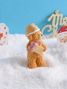 1入熊形態樹脂裝飾品,適用於書桌、客廳、臥室、書櫃、門廳,創意家居裝飾禮物