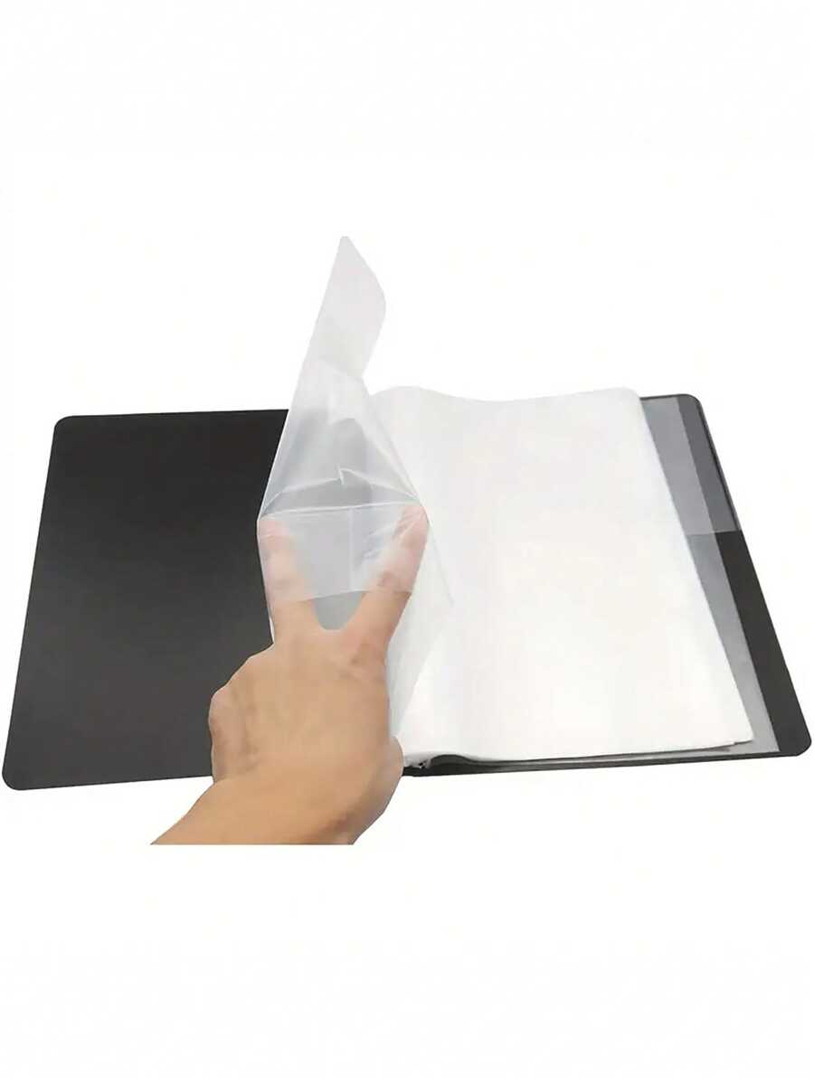 1pc Black Music Score Folder For A4Size 40 Pages, Sheet Music Clip