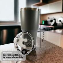 Vaso de acero inoxidable, termo para café. - Gris - Ver 3