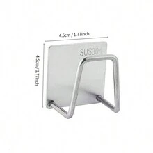 1個海綿架,不鏽鋼自粘式水槽排水架,壁掛組織架,適用於廚房和浴室