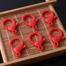 20入紅色亞克力塑料材料龍蝦扣,適用於diy首飾,包,鑰匙扣,手工吊墜,口罩鏈和鏈珠裝飾材料