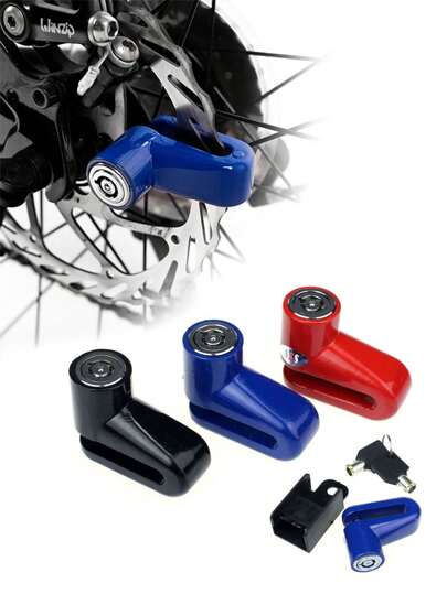 1pc Mini Mountain Bicycle Anti-theft Lock With Mounting Bracket For Motorcycle Disc Brake