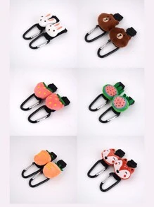 2pcs Baby Stroller Hooks, Multi-functional Cartoon Hangers With Metal Clips, Durably And Sturdily Attach Shopping & Diaper Bags, Toys, Clothes, Etc. For Outdoor Walks - Black - View 6