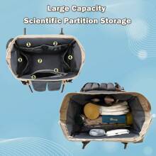 1入灰色流行設計的嬰兒用品背包,附換裝站,多功能防水旅行包,聖誕節,萬聖節和感恩節的完美禮物