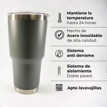 Vaso de acero inoxidable, termo para café. - Gris - Ver 2