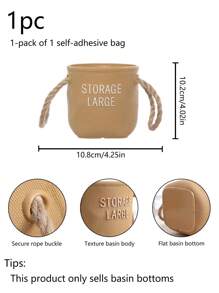 1個可攜式幸運袋風格塑料盆 - 適用於家庭客廳、門廳牆面掛花裝飾,花園掛壁盆栽 - 黃色 - 查看 3