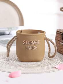 1個可攜式幸運袋風格塑料盆 - 適用於家庭客廳、門廳牆面掛花裝飾,花園掛壁盆栽 - 黃色 - 查看 9