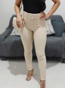 Women Pants - 米色 - 查看 2