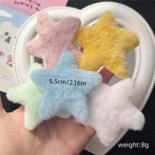 5 chiếc kẹp tóc hình ngôi sao Dopamine bằng vải nhung, kiểu dáng Hàn Quốc dễ thương, thích hợp sử dụng hàng ngày, phụ kiện tóc, kẹp tóc càng cua, phụ kiện đội đầu, ghim cài tóc. - Nhiều màu - Xem 2