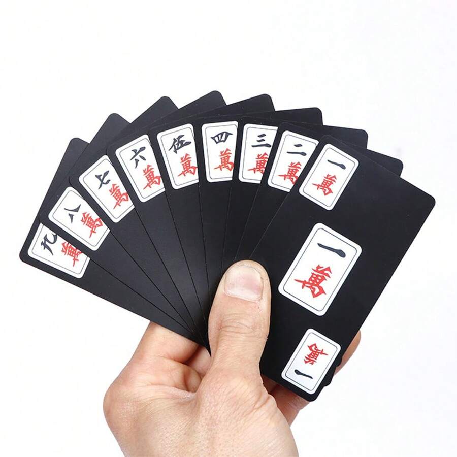 144 張 Pvc 麻將研磨塑膠麻將撲克牌,防水,輕便,便攜,適合旅行、派對遊戲,可水洗