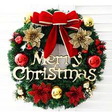 1入組聖誕裝飾花環,門前、窗戶、戶外、大廳、場景、家居、節慶裝飾