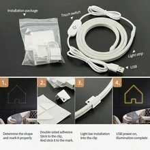 1 件白色霓虹燈條附 Dc5v 矽 Led 霓虹燈繩,防水柔性 Led 燈,usb 觸控開關,適用於臥室、派對、節日裝飾
