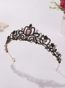 1 Pieza Diadema Con Corona De Diamantes De Imitación De Estilo Princesa Para Jóvenes Niñas - Multicolor - Ver 3