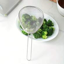 1pc, Strainer Ladle, Stainless Steel Wire Skimmer Spoon With Handle, Kitchen Fine Mesh Sieve Strainer, Wire Sieve Strainer, Household Skimmer Spoon For Frying, Kitchen Cooking Tool For Fried Food, Kitchen Gadgets - Silver - View 5