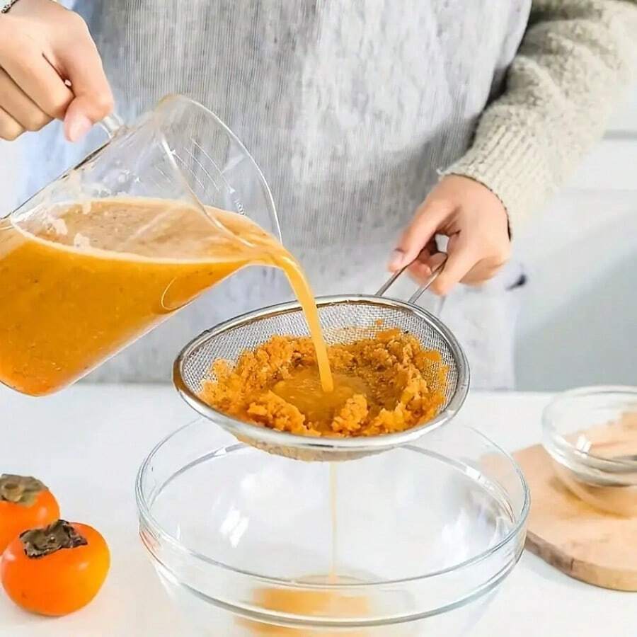 1pc, Strainer Ladle, Stainless Steel Wire Skimmer Spoon With Handle, Kitchen Fine Mesh Sieve Strainer, Wire Sieve Strainer, Household Skimmer Spoon For Frying, Kitchen Cooking Tool For Fried Food, Kitchen Gadgets - Silver - View 1
