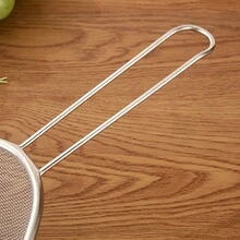 1pc, Strainer Ladle, Stainless Steel Wire Skimmer Spoon With Handle, Kitchen Fine Mesh Sieve Strainer, Wire Sieve Strainer, Household Skimmer Spoon For Frying, Kitchen Cooking Tool For Fried Food, Kitchen Gadgets - Silver - View 7