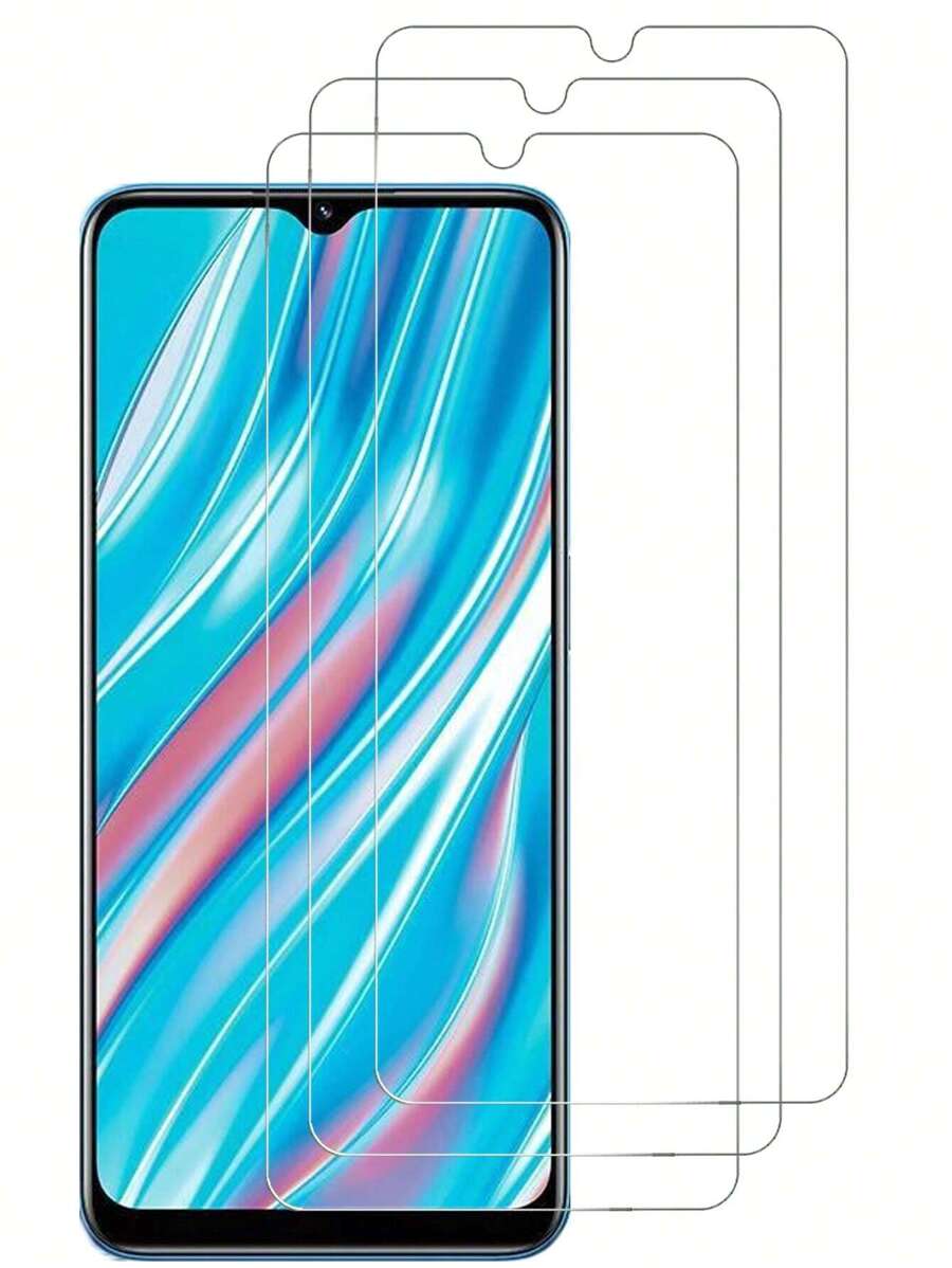 3 piezas de protector de pantalla de vidrio templado HD anti-arañazos para Realme, instalación fácil, alta definición y clara, sin burbujas, resistente a arañazos y roturas, accesorio de regalo para cumpleaños, Pascua, Día del Presidente, Navidad, familia, amigos, novio/novia, protector de pantalla de teléfono, accesorios de teléfono - transparente - Ver 1