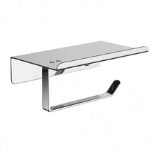 Soporte De Papel Tisú Para Baño, Estante Para Rollo De Papel Higiénico - Plateado - Ver 4