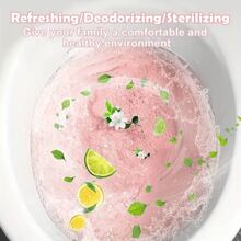 12pcs Automatic Toilet Cleaning Tablets, Urine Stain & Yellow Stain Remover, Toilet Disinfectant, Freshener - Pink - View 4