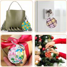 150 Pieces Round Sublimation Keychain Blanks Double Side Heat Transfer Blanks MDF Blank Board Key Rings Blanks For Sublimation DIY And Craft Round Ornament - White - View 6