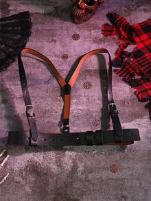 1pc PU Leather Harness Belt, Women Bondage Waist Belt