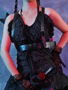 1pc PU Leather Harness Belt, Women Bondage Waist Belt