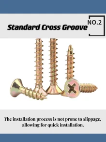 100 Miếng M3.5 Màu sắc Mạ kẽm Thép carbon Chất xơ Tấm bảng , Self Tapping Đinh ốc Bộ dụng cụ , 16 , 25 , 40mm - Màu vàng - Xem 5