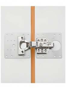 4pcs Stainless Steel Hinge Repair Plate Replacement Parts For Cabinet Doors - Silver - View 3