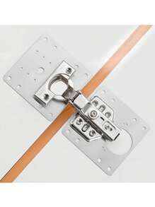 4pcs Stainless Steel Hinge Repair Plate Replacement Parts For Cabinet Doors - Silver - View 5