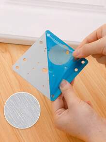 4pcs Stainless Steel Hinge Repair Plate Replacement Parts For Cabinet Doors - Silver - View 8