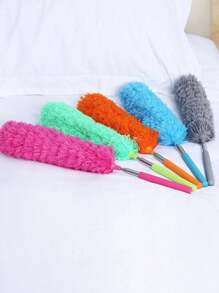 Plumero Pequeño Retráctil De Plumas, Mango De Acero Inoxidable Flexible Para Limpieza De Polvo Del Hogar - Verde - Ver 1