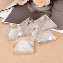 1pc Natural Crystal Clear Quartz Pyramid Quartz Healing Stones Chakra Reiki Crystal Point Tower Home Decor Meditation Ore Minerals