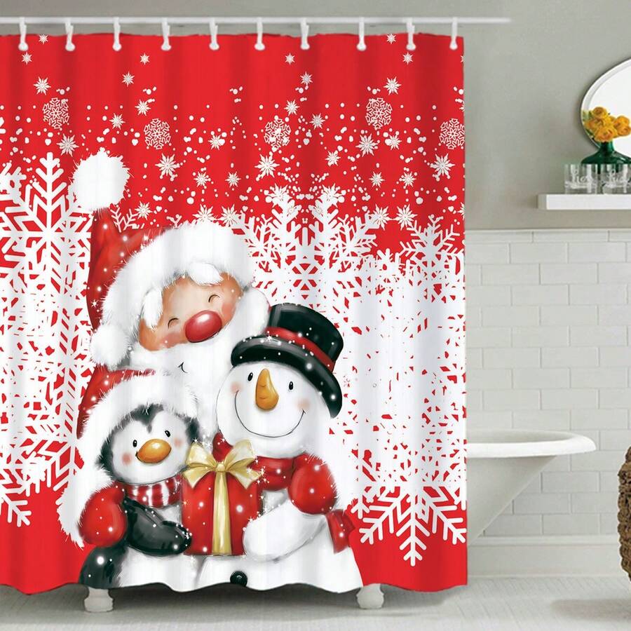 1塊印花防水防霉淋浴帘 - 彩色 - 查看 1