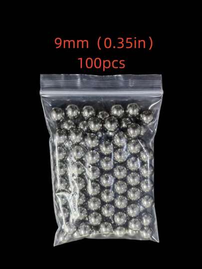 100片/150片 裝，直徑分別為7mm (0.27in) / 8mm (0.31in) / 9mm (0.35in) / 10mm (0.39in) 的高碳精密鋼珠。鍛磨光滑的鋼珠，適用於彈弓、射擊、狩獵、工業應用、自行車DIY軸承等等。