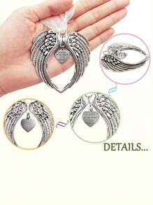 1pc Angel Wings Ornaments, Bell Charm Memorial Ornaments For Lost Loved Ones, Stainless Steel Angel Wings Decoration Tree Decoration Gift Box Home Decoration Pendant (Mom) Heart Wings Design Hanging Ornaments Craft, 1pc Modern Zinc Alloy Home Decoration,Home Decor ,Room Decor,Wall Decor Gifts Birthday Graduation - Multicolor - View 5